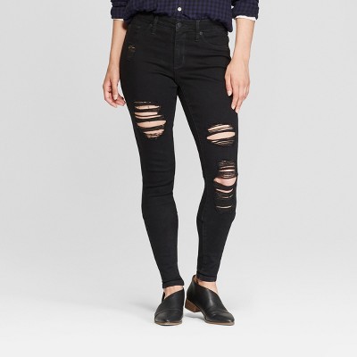 target black high waisted jeans