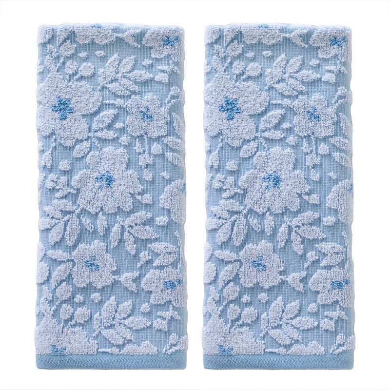 2pc Floral Jacquard Hand Towel Set Sky Blue - SKL Home, 1 of 7