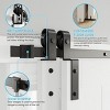 SMARTSTANDARD Bypass Double Door Sliding Barn Door Hardware Kit, Heavy Duty Single Track with J-Shape Bypass Hangers (Door Not Included) - 4 of 4