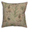 Creative Products Pine Cones and Greenery on Brown 18 x 18 Spun Poly Pillow - 2 of 3