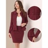 INSPIRE CHIC Women's Business Peplum Blazer and Pencil Skirt Suit Set 2 Pcs - 2 of 4
