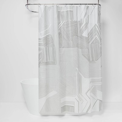 Broken Lines Shower Curtain Gray - Room Essentials&#8482;