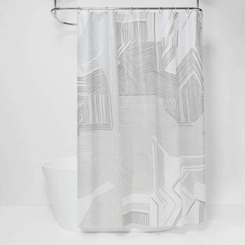 Broken Lines Shower Curtain Gray - Room Essentials™