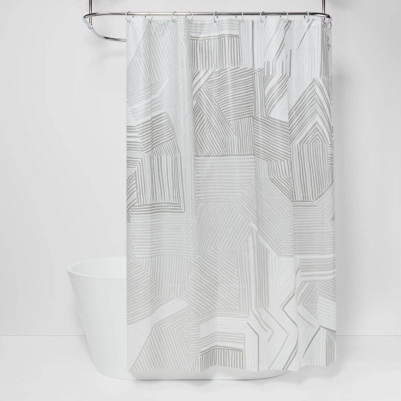 Broken Lines Shower Curtain Gray - Room Essentials&#8482;, 1 of 13