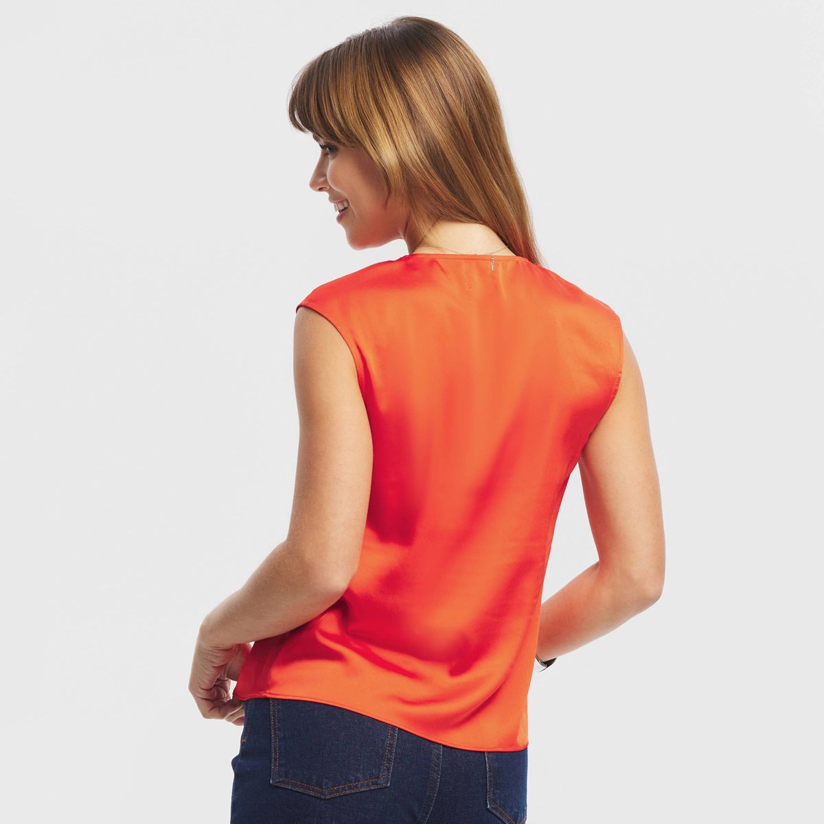 Women's Cap Sleeve Satin Top - A New Day™ - thumbnail 10
