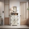 GlasFlength Utility Storage Cabinets Farmhouse Shoe Storage Organizer with Adjustable Shelves Simple Design for Entryway, White, 31.1"*13.78"*39.37" - 2 of 4