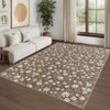 Modern Washable Foldable Rug, Floral Pattern Area Rug with Non Slip Backing, Non-Slip Low Pile Floor Carpet for Living Room Dorm Office Decor - 2 of 4