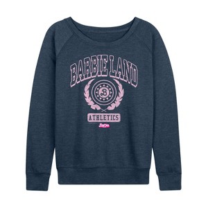Women's - Barbie - Barbie Land Athletics Lightweight French Terry Wide Neck Long Sleeve Shirt - 1 of 4
