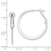 Black Bow Jewelry Flat Circle Round Hoop Earrings in Sterling Silver, 27mm (1 1/16 Inch) - 4 of 4