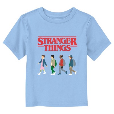 Infant's Stranger Things Cartoon Characters Logo Onesie - Light Blue - 24  Months : Target