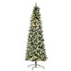 HOMCOM 7.5 FT Pre-Lit Snow-Dipped Artificial Christmas Tree with Realistic Branches, 350 LED Lights, Pine Cones, Red Berries and 1075 Tips - 4 of 4