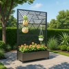 Privacy Screen with Planter Box, 72" H x 47" W Outdoor Privacy Screens and 3-Panels, Garden Decorative Planter Box with Trellis - 3 of 4