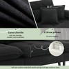 NicBex L Shaped Convertible Sectional Sofa,4 Seat Tufted Couch Set with Movable Ottoman and 2 Pillows for Living Room,Apartment,Office,Black - 4 of 4