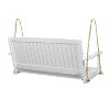 PAGED Porch Swing Wood Patio Swing with Slat Design for Patio, Garden, Terrace - 3 of 4
