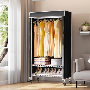 VIPEK R1C Rolling Clothes Rack with Cover Portable Closet, White Closet Rack with Cover - 1 of 4