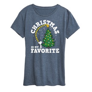 Women's - Peanuts - Christmas Is My Favorite Short Sleeve Graphic T-Shirt - 1 of 4