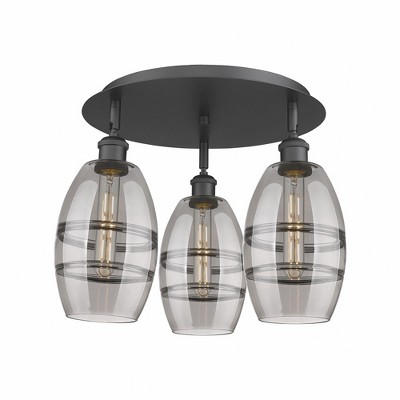 Vaz - 3 Light Flush Mount In Industrial Style-9.13 Inches Tall and 17.63 Inches Wide