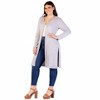24seven Comfort Apparel Plus Size Knee Length Long Sleeve Hooded Womens Cardigan Shrug - 2 of 4