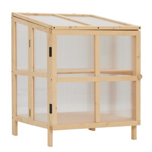 Gulches 2-Tier Foldable Wooden Cold Frame Greenhouse with Shelves - 1 of 4