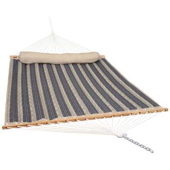 Sunnydaze Two-Person Quilted Fabric Hammock with Spreader Bars - 450 lb Weight Capacity