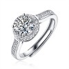 Guili 1ct Lab-Grown Moissanite Halo Pave Engagement Ring - 2 of 3