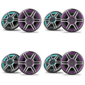 Garmin Fusion 4 Pairs Apollo AP-FL77SPG 7.7" LED Marine Speakers Sport Grills, Gray, Pair - 1 of 4
