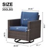 POCASSY Square Armrest Outdoor Swivel Rocker Patio Chairs Set of 2, Brown Wicker Furniture Swivel Patio Chairs for Porch, Poolside, Deck - 4 of 4