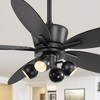 Airsurfer 52" Matte Black Ceiling Fan with Light Kit and Remote, 5 Plywood Blades, G9 Bulb Compatible - 2 of 4