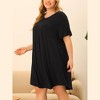 Agnes Orinda Women's Plus Size Comfort Short Sleeve Round Neck Nightgown - 2 of 4