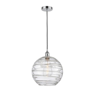Athens Deco Swirl - 1 Light Mini Pendant In Industrial Style-14.75 Inches Tall and 12 Inches Wide