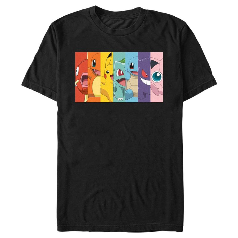 Men's Pokemon Character Box-up Rainbow T-Shirt, 1 of 6