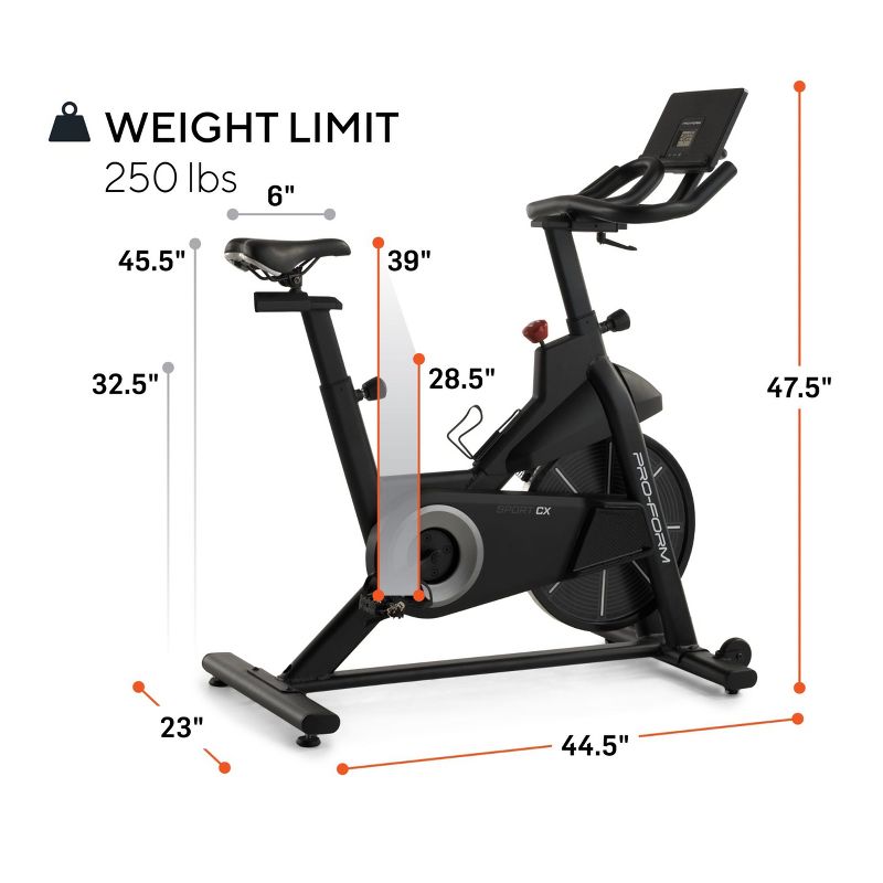 ProForm Sport CX Electric Exercise Bike, 3 of 12