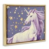 Stupell Industries Purple Unicorn in Starry Sky Floating Frame Canvas Art, Gold, 21" x 17" - 2 of 4