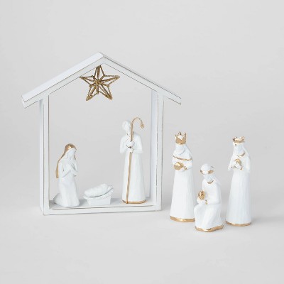 7pc Decorative Nativity Set White - Wondershop™
