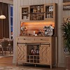 72" Sliding Barn Door High Bar Cabinet Farmhouse,Large Kitchen Buffet with Hutch Storage - 4 of 4