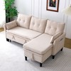 78.35'' Cotton-Linen L-Shaped Reversible Chaise Sectional Sofa with Built-In Storage, Includes 5 Pillows - 2 of 4
