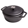 Victoria 4qt Cast Iron Dutch Oven with Premium Stainless Steel Knob Black - 2 of 4