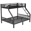 PAGED Twin XL Over Queen Metal Loft and Bunk Bed with Ladder and Slats Support for Adults Teens, Black - 4 of 4