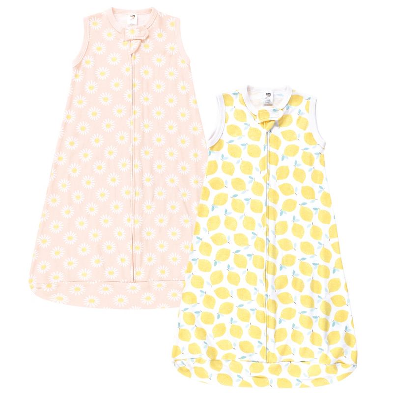 Hudson Baby Infant Girl Cotton Long-Sleeve Wearable Sleeping Bag, Sack, Blanket, Lemon Daisy Sleeveless, 1 of 5