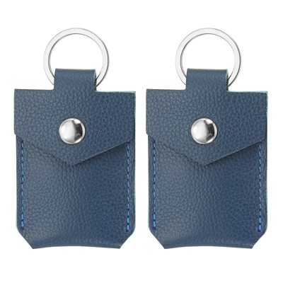 Unique Bargains Portable Genuine Leather Key Rings 2 Pcs
