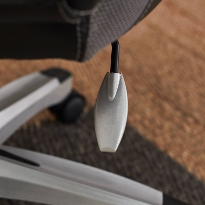 High-Back Ergonomic Executive Gaming Chair in Gray Mesh & Faux Leather