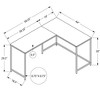 Monarch Specialties Computer Desk Home Office Corner 58InchL L Shape Work Laptop Metal Laminate Natural White Contemporary Modern - 4 of 4