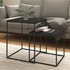 vidaXL Coffee Table Set Set of 2 Black and brown Engineered wood and iron - 2 of 4