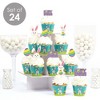 Big Dot of Happiness Hippity Hoppity - Cupcake Decoration - Easter Bunny Party Cupcake Wrappers and Treat Picks Kit - Set of 24 - 2 of 4