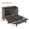 Queen/Full Size Wooden Murphy Bed, Chest Cube Cabinet Bed with Charging Station and Large Storage Drawers 4B -ModernLuxe - 3 of 4