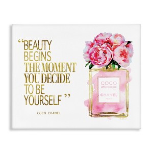 Stupell Industries Fashion Designer Perfume Gold Pink Watercolor Inspirational Word Canvas Art - 1 of 4