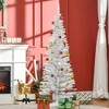 HOMCOM 5 FT Artificial Pencil Christmas Tree, Slim Xmas Tree with 294 Realistic Branch Tips and Foldable Metal Stand, White - 3 of 4