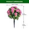 23.6" Artificial Rose Topiary Ball Trees with Ground Spike, UV Resistant Greenery Shrubs with Flowers, Fake Plants with Metal Stakes - 2 of 4