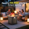 BDELITE Propane Fire Pit Table, 50,000 BTU with Windshield, Glass Stone and Rain Cover-30*30*25.2 Inch - 4 of 4