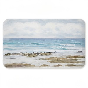Stupell Industries Wave Therapy Rocky Shore Printed Anti-Fatigue Floor Mat, design by Ramona Murdock, 30"x18" - 1 of 4